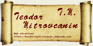 Teodor Mitrovčanin vizit kartica